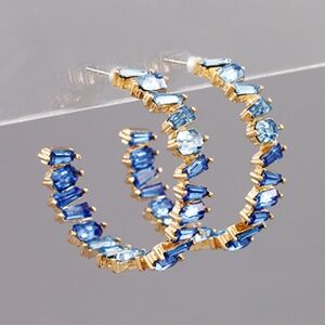 40mm Rectangle Bead Open Hoops
